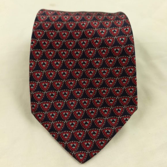 Stefano Ricci 100% Silk Red Black Geometric Neck Tie 57.5L 3.75W